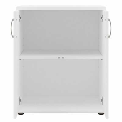 Bush Business Furniture Universal 34" Floor Storage Cabinet with 2 Shelves, White (UNS128WH)
