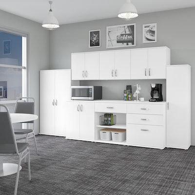 Bush Business Furniture Universal 34" Floor Storage Cabinet with 2 Shelves, White (UNS128WH)