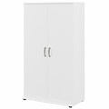 Bush Business Furniture Universal 62 Tall Storage Cabinet with Doors and 5 Shelves, White (UNS136WH