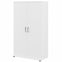 Bush Business Furniture Universal 62 Tall Storage Cabinet with Doors and 5 Shelves, White (UNS136WH