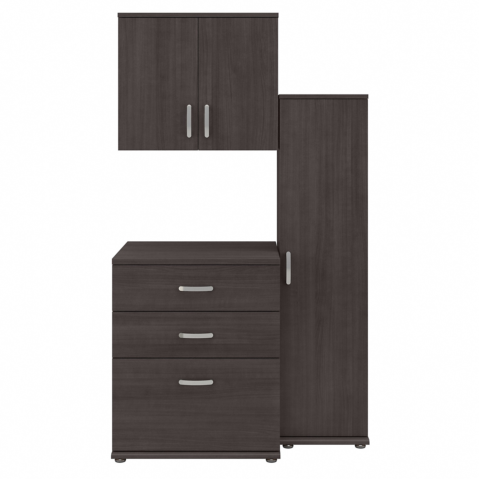 Bush Business Furniture Universal 62 3-Piece Modular Storage Set with 5 Shelves, Storm Gray (UNS005SG)