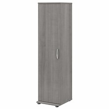 Bush Business Furniture Universal 62 Tall Narrow Storage Cabinet with Door and 3 Shelves, Platinum