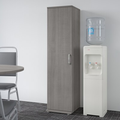 Bush Business Furniture Universal 62 Tall Narrow Storage Cabinet with Door and 3 Shelves, Platinum