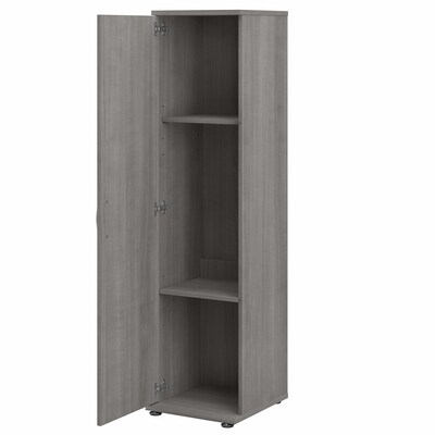 Bush Business Furniture Universal 62" Tall Narrow Storage Cabinet with Door and 3 Shelves, Platinum Gray (UNS116PG)