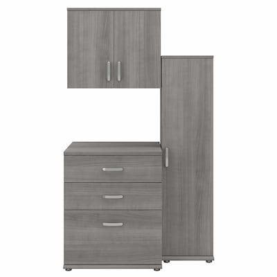Bush Business Furniture Universal 62 3-Piece Modular Storage Set with 5 Shelves, Platinum Gray (UNS