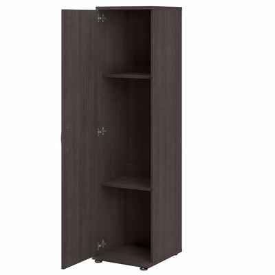 Bush Business Furniture Universal 62" Tall Narrow Storage Cabinet with Door and 3 Shelves, Storm Gray (UNS116SG)