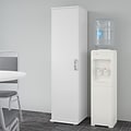 Bush Business Furniture Universal 62 Tall Narrow Storage Cabinet with Door and 3 Shelves, White (UN