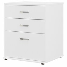 Bush Business Furniture Universal 34 Floor Storage Cabinet with 3 Drawers, White (UNS328WH)