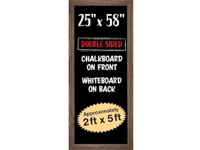 Excello Global Products Hanging Chalkboard/Whiteboard, Rustic, 58" x 25" (EGP-HD-0195-OS)