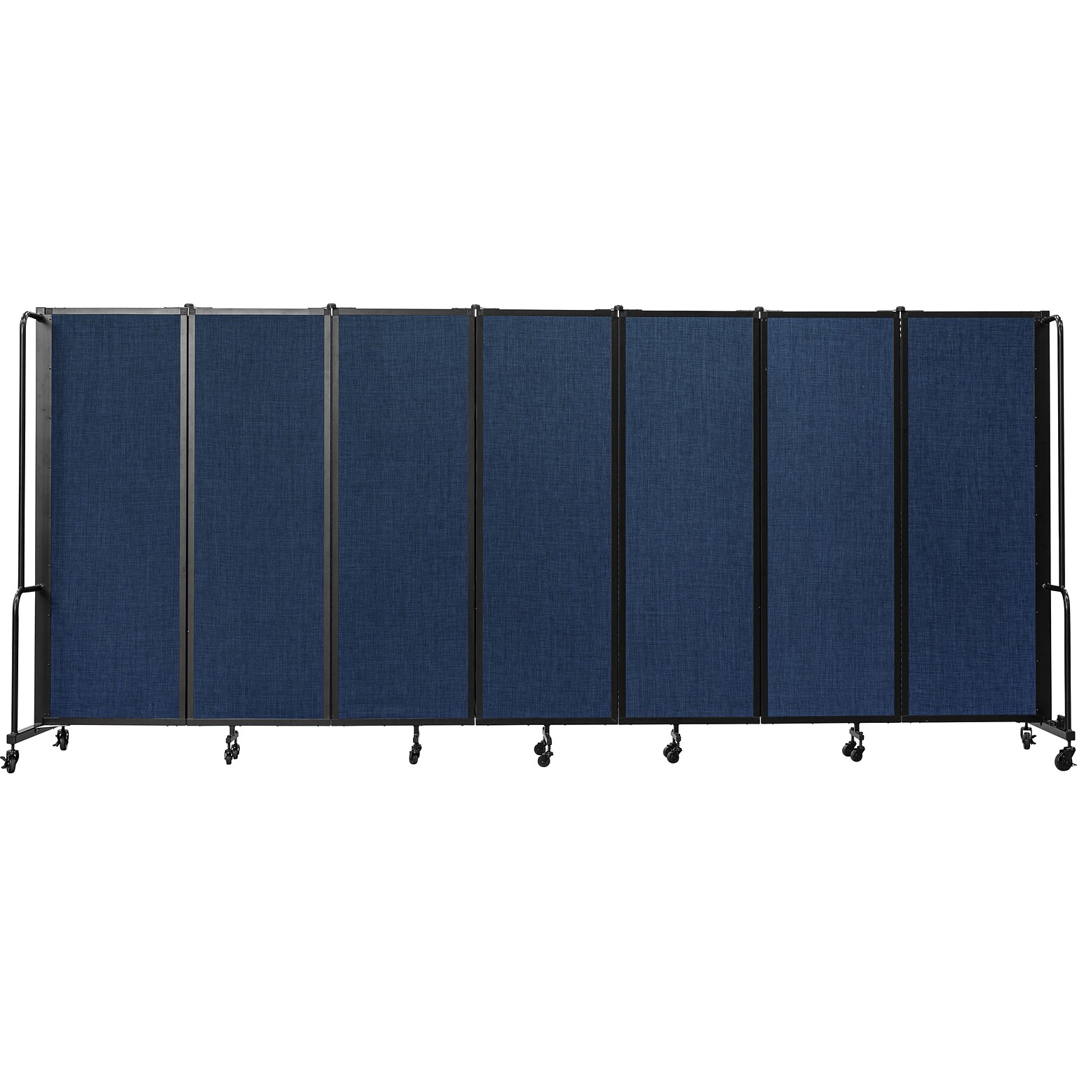National Public Seating Robo Freestanding 7-Panel Room Divider, 72H x 164W, Blue PET (RDB6-7PT04)