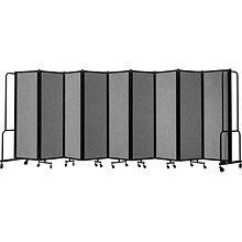 National Public Seating Robo Freestanding 9-Panel Room Divider, 72H x 210W, Gray PET (RDB6-9PT02)