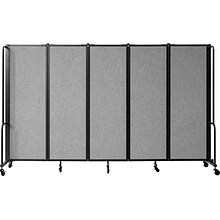 National Public Seating Robo Freestanding 5-Panel Room Divider, 72H x 118W, Gray PET (RDB6-5PT02)