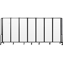 National Public Seating Robo Freestanding 7-Panel Room Divider, 72H x 164W, Clear Acrylic (RDB6-7C