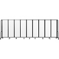 National Public Seating Robo Freestanding 9-Panel Room Divider, 72H x 210W, Clear Acrylic (RDB6-9C