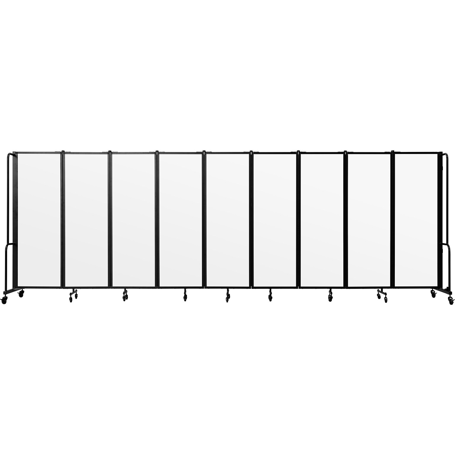 National Public Seating Robo Freestanding 9-Panel Room Divider, 72H x 210W, Clear Acrylic (RDB6-9CA)
