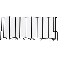 National Public Seating Robo Freestanding 9-Panel Room Divider, 72H x 210W, Clear Acrylic (RDB6-9C