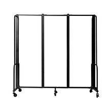 National Public Seating Robo Freestanding 3-Panel Room Divider, 72H x 72W, Clear Acrylic (RDB6-3CA