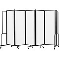 National Public Seating Robo Freestanding 5-Panel Room Divider, 72H x 118W, Clear Acrylic (RDB6-5C