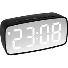 Infinity Instruments Digital Alarm Clock, 4.25 x 2.38 (20218BK)