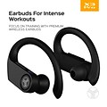 Treblab X3-Pro Bluetooth Wireless Earbuds with Earhooks with Charging Case, White