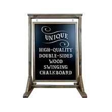 Excello Global Products Swinging Chalkboard Sidewalk Sign, Wood, 40 x 28 (EGP-HD-0090-OS)