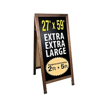 Excello Global Products Gigantic Sandwich Board Sidewalk Chalkboard Sign, Wood, 59 x 27 (EGP-HD-02