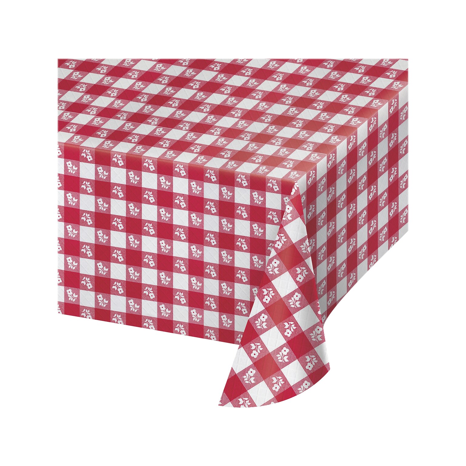 Creative Converting 54 x 108 Plastic Table Cover, Red Gingham, 3/Pack (DTC39188TC)