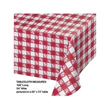 Creative Converting 54 x 108 Plastic Table Cover, Red Gingham, 3/Pack (DTC39188TC)