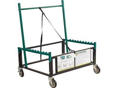 National Public Seating Metal Mobile Utility Cart with Lockable Wheels, Green/Black (TAD)