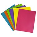 JAM Paper Plastic POP 2-Pocket Folders with Metal Prong Fastener, Multicolored, Assorted Colors, 6/P