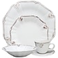 Elama Fleur De Lys  20-Piece Stoneware Dinnerware Set White ELM-FLEURDELYS-WHITE