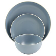 Gibson Home Rockaway 12-Piece Stoneware Dinnerware Set Blue 118320.12