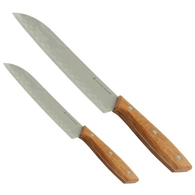 Gibson Home  107194.02 Seward Stainless Steel Santoku Cutlery Set with Wooden Handle