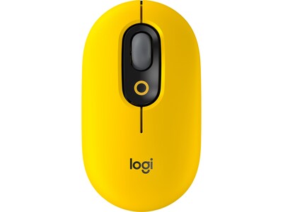 Logitech POP Wireless Ambidextrous Optical USB Mouse, Blast Yellow (910-006543)