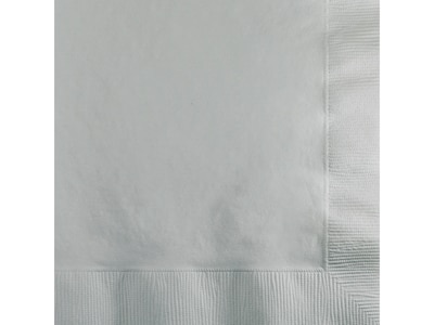 Creative Converting Touch of Color Beverage Napkin, 2-ply, Shimmering Silver, 600 Napkins/Pack (DTC2