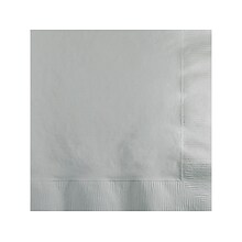 Creative Converting Touch of Color Beverage Napkin, 2-ply, Shimmering Silver, 600 Napkins/Pack (DTC2