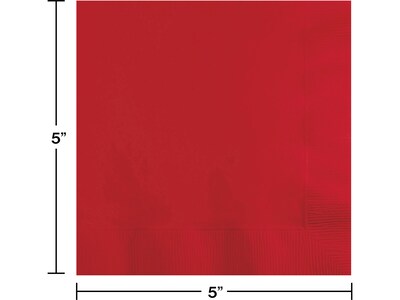 Creative Converting Touch of Color Beverage Napkin, 2-ply, Classic Red, 150 Napkins/Pack (DTC801031B