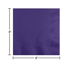 Creative Converting Touch of Color Beverage Napkin, 2-ply, Purple, 150 Napkins/Pack (DTC139371154BNP