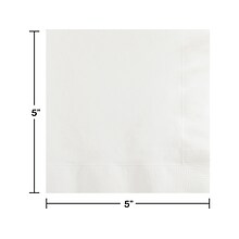 Creative Converting Touch of Color Beverage Napkin, 2-Ply, White, 150/Pack (DTC139140154BNP)