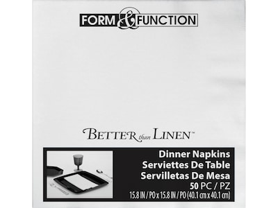 Creative Converting Better Than Linen Napkin, White, 150 Napkins/Pack (DTC603272DNAP)