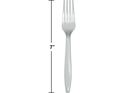 Creative Converting Touch of Color Plastic Fork, Shimmering Silver, 150 Pieces/Pack (DTC010469BFRK)
