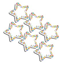 Ashley Productions® Dry Erase Magnetic Whiteboard Erasers, Star Confetti, Pack of 6 (ASH09990-6)