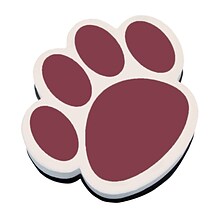 Ashley Dry Erase Magnetic Whiteboard Erasers, Maroon Paw, Pack of 6 (ASH10012-6)