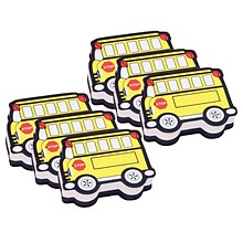 Ashley Dry Erase Magnetic Whiteboard Erasers, School Bus, Pack of 6 (ASH10018-6)