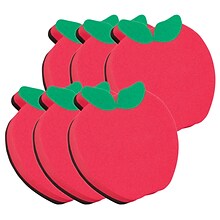 Ashley Dry Erase Magnetic Whiteboard Erasers, Apple, Pack of 6 (ASH10020-6)