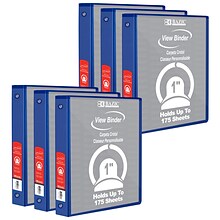 Bazic 1 3-Ring View Binder, Blue, Pack of 6 (BAZ3191-6)