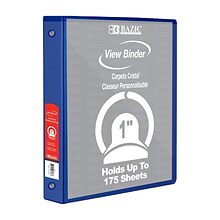 Bazic 1 3-Ring View Binder, Blue, Pack of 6 (BAZ3191-6)