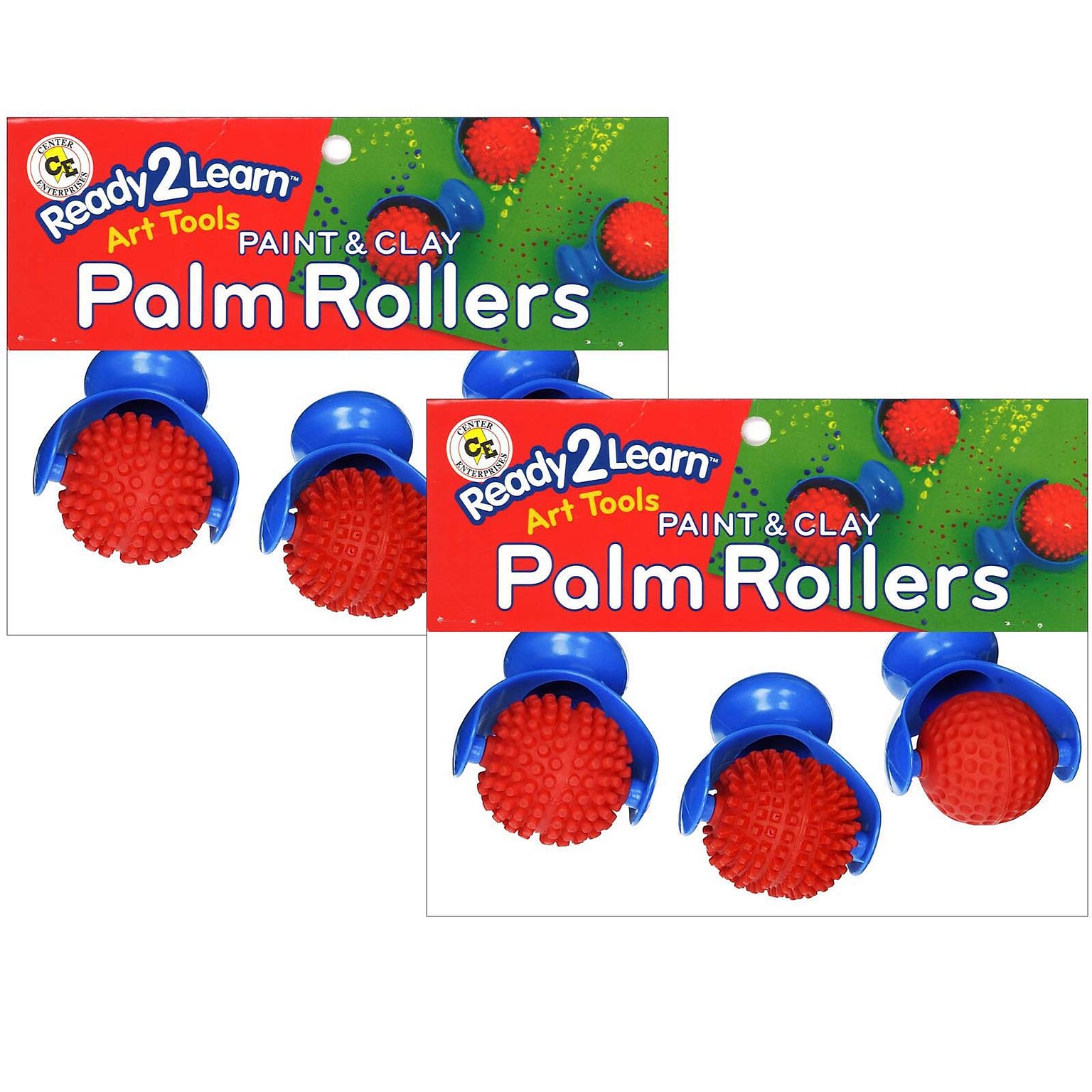 READY 2 LEARN Palm Dough Rollers, Set 1, 3/Set, 2 Sets (CE-6671-2)