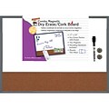 Charles Leonard Magnetic Dry Erase Whiteboard/Cork board ,Tin Frame, 17 x 23 (CHL35415)
