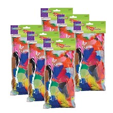 Creativity Street Turkey Plumage Feathers, Bright Hues Assorted, Assorted Sizes, 1 oz./Bag, 6 Bags (